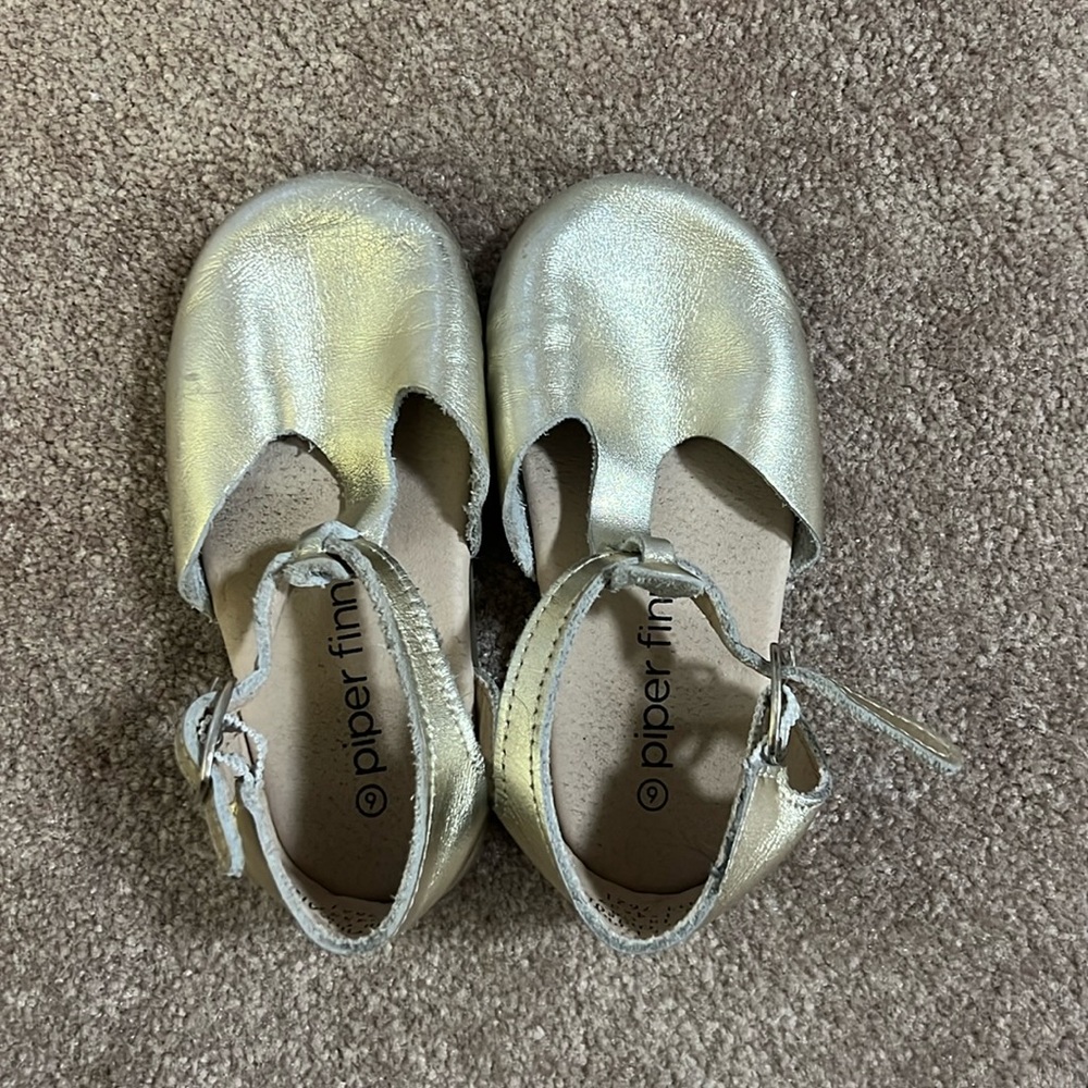 Real leather gold Maryjane ballet flats